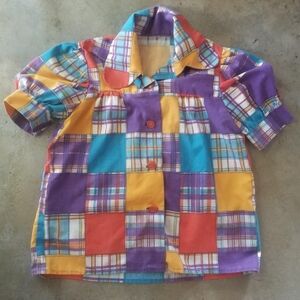 Vintage Handmade Patchwork Blouse Top S M